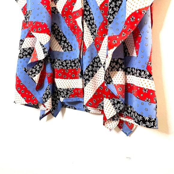 Jade Melody Tan Quilty Red White and BLue Patchwork Print M - Picture 7 of 12